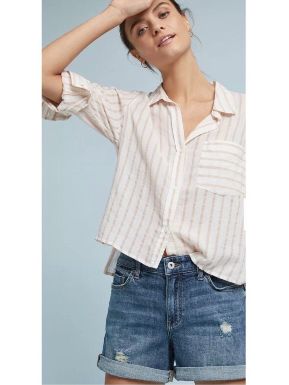 Anthropologie Pilcro and the Letterpress Slim Boyfriend Denim Short Size 29